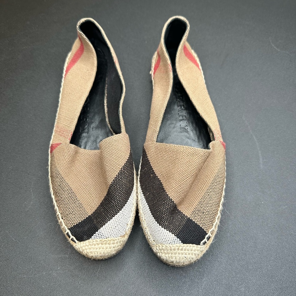 Burberry Hodgeson Check Espadrille Flats